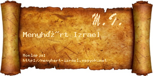 Menyhért Izrael névjegykártya